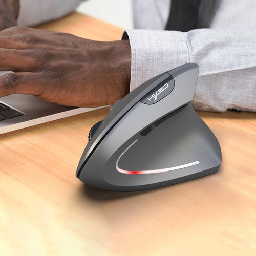 HXSJ T29 บลูทูธ 3.0 ไร้สายบลูทูธ 6 ปุ่ม 2400 DPI Ergonomics Optical เมาส์แนวตั้ง, 6 Buttons T29 Grey