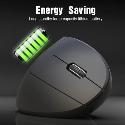 HXSJ T29 บลูทูธ 3.0 ไร้สายบลูทูธ 6 ปุ่ม 2400 DPI Ergonomics Optical เมาส์แนวตั้ง, 6 Buttons T29 Grey
