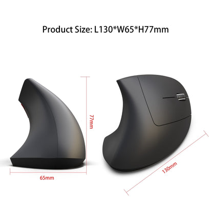 HXSJ T29 บลูทูธ 3.0 ไร้สายบลูทูธ 6 ปุ่ม 2400 DPI Ergonomics Optical เมาส์แนวตั้ง, 6 Buttons T29 Grey