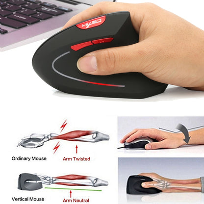 HXSJ T29 บลูทูธ 3.0 ไร้สายบลูทูธ 6 ปุ่ม 2400 DPI Ergonomics Optical เมาส์แนวตั้ง, 6 Buttons T29 Grey