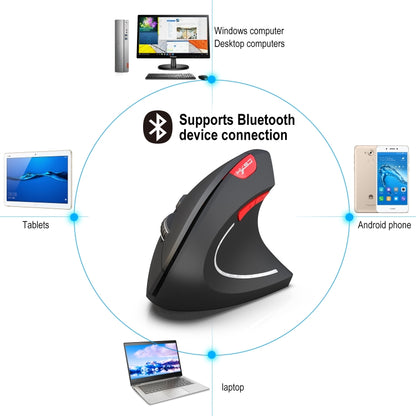 HXSJ T29 บลูทูธ 3.0 ไร้สายบลูทูธ 6 ปุ่ม 2400 DPI Ergonomics Optical เมาส์แนวตั้ง, 6 Buttons T29 Grey