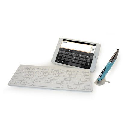 KM-909 แป้นพิมพ์มัลติมีเดียไร้สาย 2.4GHz + เมาส์ปากกาออปติคอลไร้สายพร้อมตัวรับสัญญาณ USB สำหรับแล็ปท็อปคอมพิวเตอร์พีซีการจัดส่งสีของเมาส์ปากกาสุ่ม, KM-909 Keyboard + Pen Mouse (White), KM-909 Keyboard + Pen Mouse (Black)