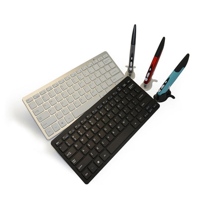 KM-808 แป้นพิมพ์มัลติมีเดียไร้สาย 2.4GHz + เมาส์ปากกาแสงไร้สายพร้อมตัวรับสัญญาณ USB สำหรับแล็ปท็อปคอมพิวเตอร์พีซีการจัดส่งสีของเมาส์ปากกาสุ่ม, KM-808 Keyboard + Pen Mouse (White), KM-808 Keyboard + Pen Mouse (Black)