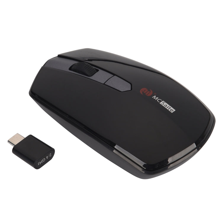 MCSaite MC-369AG USB-C / Type-C 1600DPI เมาส์ออปติคอลไร้สาย 4 ปุ่มปรับความเร็วได้สามปุ่ม