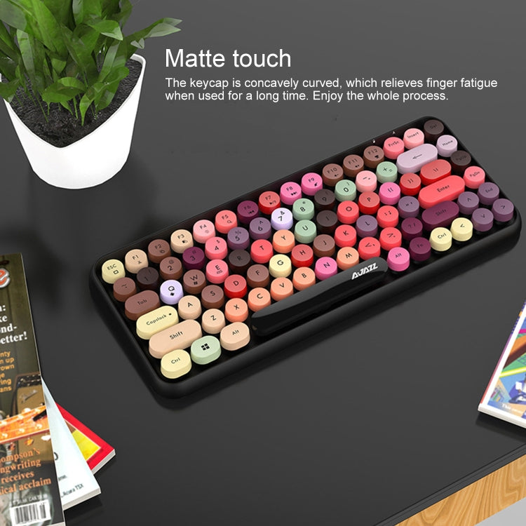 Ajazz 308I แท็บเล็ตโทรศัพท์มือถือคอมพิวเตอร์ในครัวเรือนสำนักงานคีย์บอร์ดไร้สาย, Black