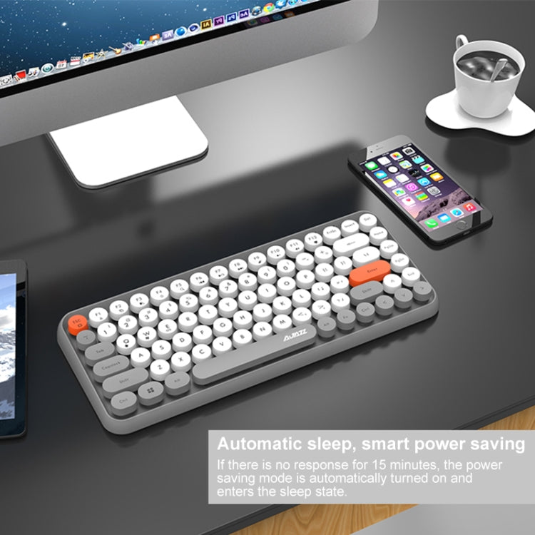Ajazz 308I 84 คีย์แท็บเล็ตโทรศัพท์มือถือคอมพิวเตอร์ในครัวเรือนสำนักงานบลูทูธคีย์บอร์ด, Yellow