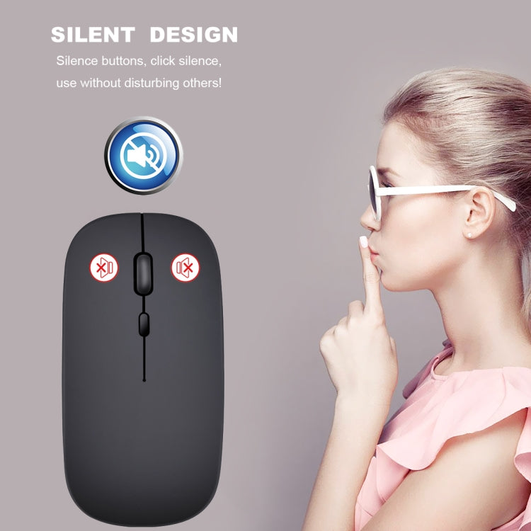 HXSJ M80 2.4GHz Wireless 1600DPI ปรับความเร็วได้สามระดับ เม้าส์ ปิดเสียงแสง, Black, Grey, Gold, Rose Gold, Silver, White