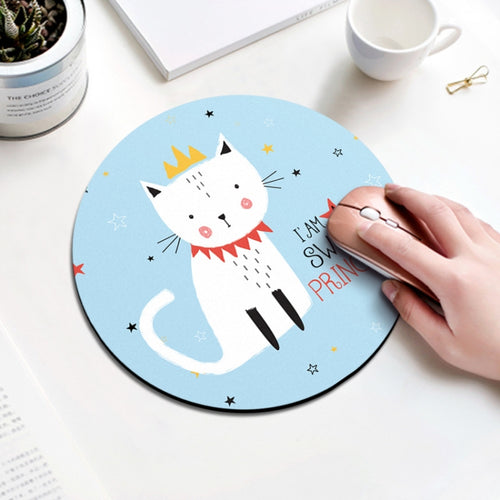 แผ่นรองเมาส์ทรงกลม ลาย Princess Cat เส้นผ่านศูนย์กลาง 22ซม, Princess Cat