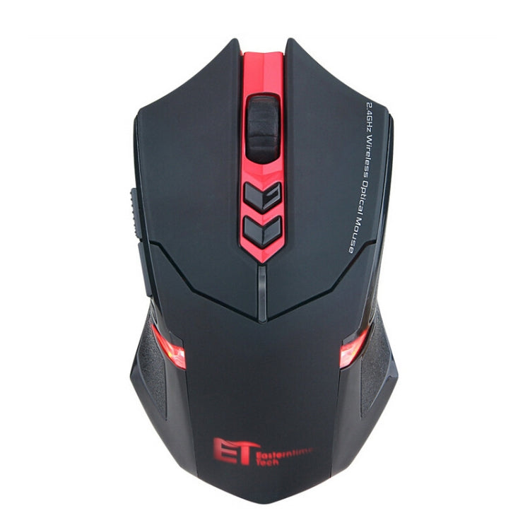 ET X-08 7 ปุ่ม 2400DPI เมาส์เล่นเกมปิดเสียงไร้สาย 2.4G พร้อมตัวรับสัญญาณ USB และแสงไฟสีสันสดใส