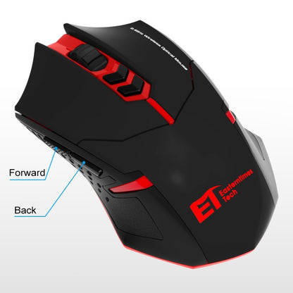ET X-08 7 ปุ่ม 2400DPI เมาส์เล่นเกมปิดเสียงไร้สาย 2.4G พร้อมตัวรับสัญญาณ USB และแสงไฟสีสันสดใส