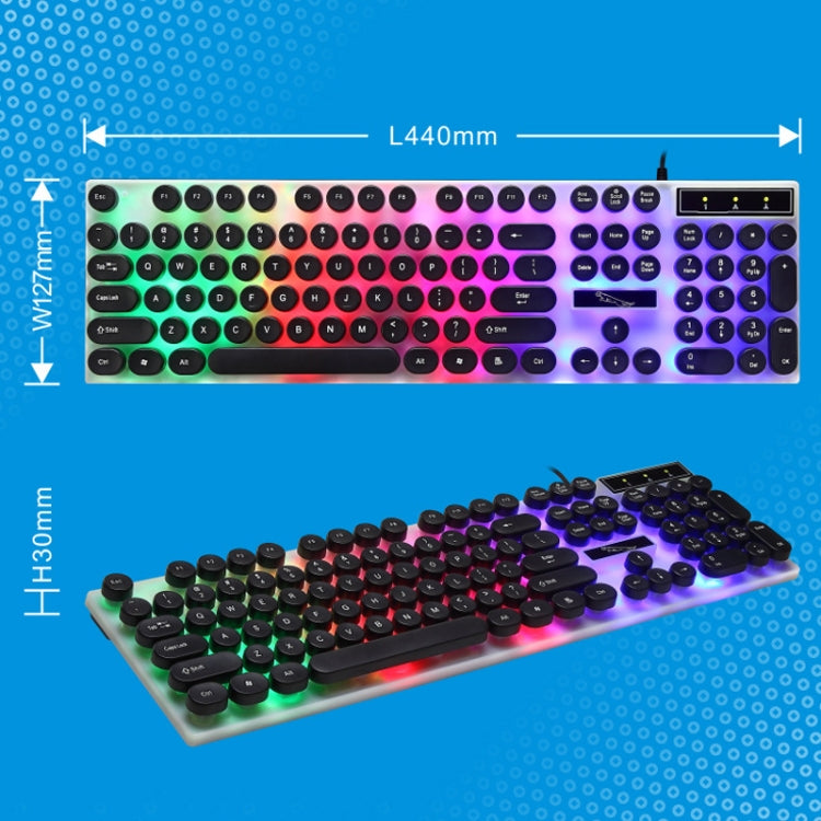 ไล่เสือดาว G21 USB 104 คีย์กันน้ำลอยรอบพังก์ปุ่มกดที่มีสีสันแสงไฟวิศวกรรมรู้สึกแป้นพิมพ์แบบมีสายความยาว: 1.3 เมตร