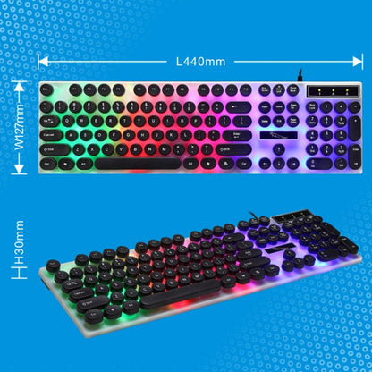 ไล่เสือดาว G21 USB 104 คีย์กันน้ำลอยรอบพังก์ปุ่มกดที่มีสีสันแสงไฟวิศวกรรมรู้สึกแป้นพิมพ์แบบมีสายความยาว: 1.3 เมตร
