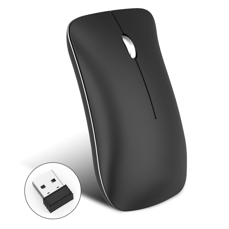 HXSJ T23 บลูทูธ 5.0 + บลูทูธ 3.0 + 2.4GHzไร้สายสามโหมด 4 ปุ่ม 1600 DPIปรับErgonomics Optical Mouse, T23 Black