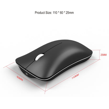 HXSJ T23 บลูทูธ 5.0 + บลูทูธ 3.0 + 2.4GHzไร้สายสามโหมด 4 ปุ่ม 1600 DPIปรับErgonomics Optical Mouse, T23 Black