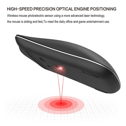 HXSJ T23 บลูทูธ 5.0 + บลูทูธ 3.0 + 2.4GHzไร้สายสามโหมด 4 ปุ่ม 1600 DPIปรับErgonomics Optical Mouse, T23 Black