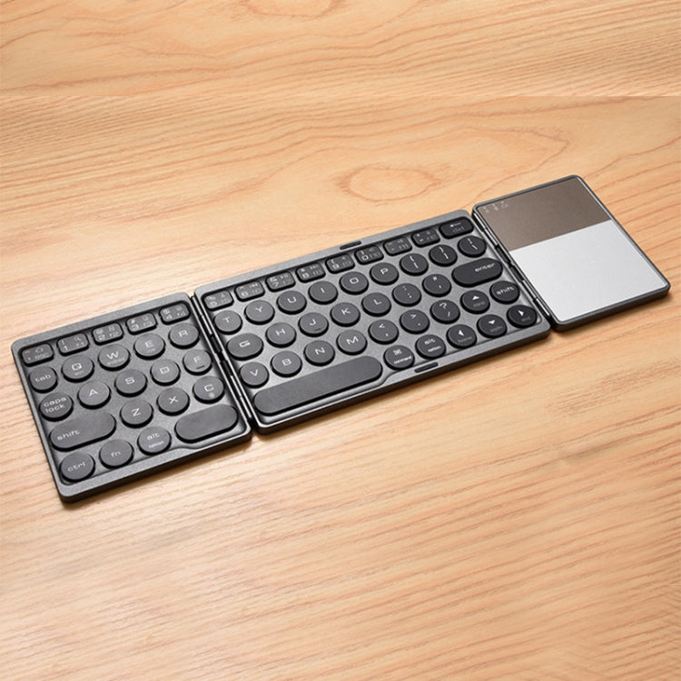 GK408 คีย์บอร์ดไร้สาย Bluetooth แบบชาร์จสามพับพร้อมทัชแพด รองรับ Android / IOS / Windows