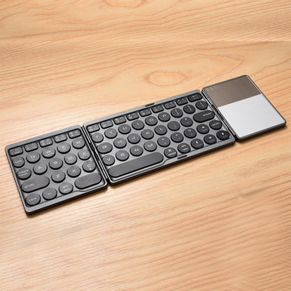 GK408 คีย์บอร์ดไร้สาย Bluetooth แบบชาร์จสามพับพร้อมทัชแพด รองรับ Android / IOS / Windows
