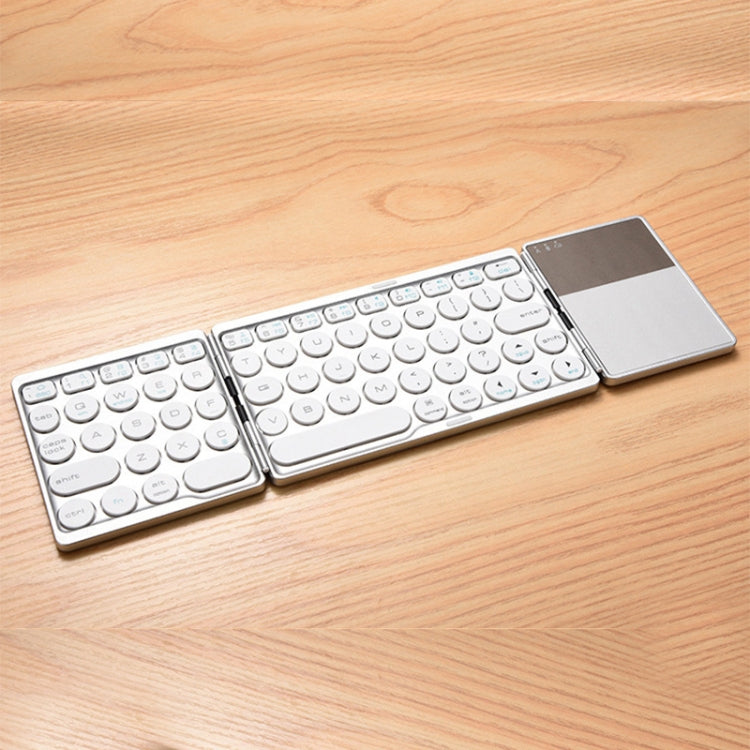 GK408 คีย์บอร์ดไร้สาย Bluetooth แบบชาร์จสามพับพร้อมทัชแพด รองรับ Android / IOS / Windows
