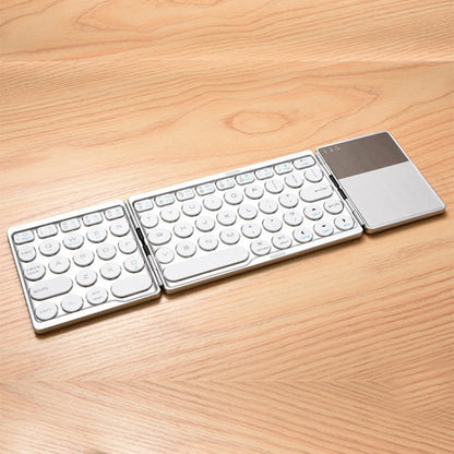 GK408 คีย์บอร์ดไร้สาย Bluetooth แบบชาร์จสามพับพร้อมทัชแพด รองรับ Android / IOS / Windows