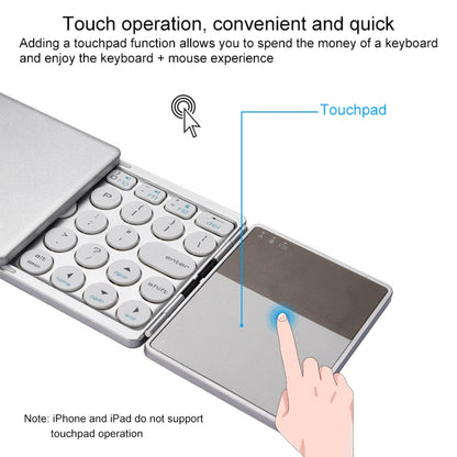 GK408 คีย์บอร์ดไร้สาย Bluetooth แบบชาร์จสามพับพร้อมทัชแพด รองรับ Android / IOS / Windows