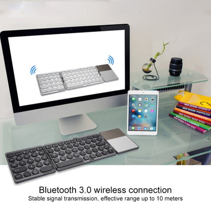 GK408 คีย์บอร์ดไร้สาย Bluetooth แบบชาร์จสามพับพร้อมทัชแพด รองรับ Android / IOS / Windows