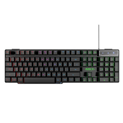 iMICE AK-600 แบบมีสาย USB Floating Keycap ตัวอักษร Glow Backlit Gaming คีย์บอร์ด, Glow Backlit (Black)