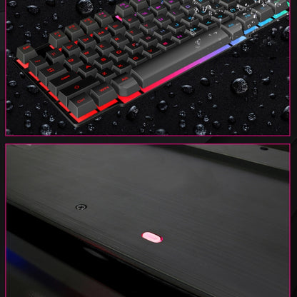 iMICE AK-600 แบบมีสาย USB Floating Keycap ตัวอักษร Glow Backlit Gaming คีย์บอร์ด, Glow Backlit (Black)