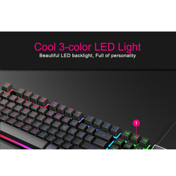 iMICE AK-600 แบบมีสาย USB Floating Keycap ตัวอักษร Glow Backlit Gaming คีย์บอร์ด, Glow Backlit (Black)