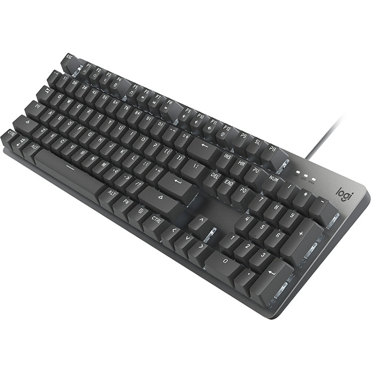 Logitech K845 CHERRY คีย์บอร์ดแบบมีสายแบบกลไกเรืองแสงแกนสีฟ้า ความยาวสายเคเบิล: 1.8 ม, CHERRY Blue Axis