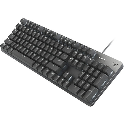 Logitech K845 CHERRY คีย์บอร์ดแบบมีสายแบบกลไกเรืองแสงแกนสีฟ้า ความยาวสายเคเบิล: 1.8 ม, CHERRY Blue Axis