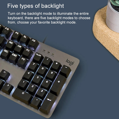 Logitech K845 CHERRY คีย์บอร์ดแบบมีสายแบบกลไกเรืองแสงแกนสีฟ้า ความยาวสายเคเบิล: 1.8 ม, CHERRY Blue Axis