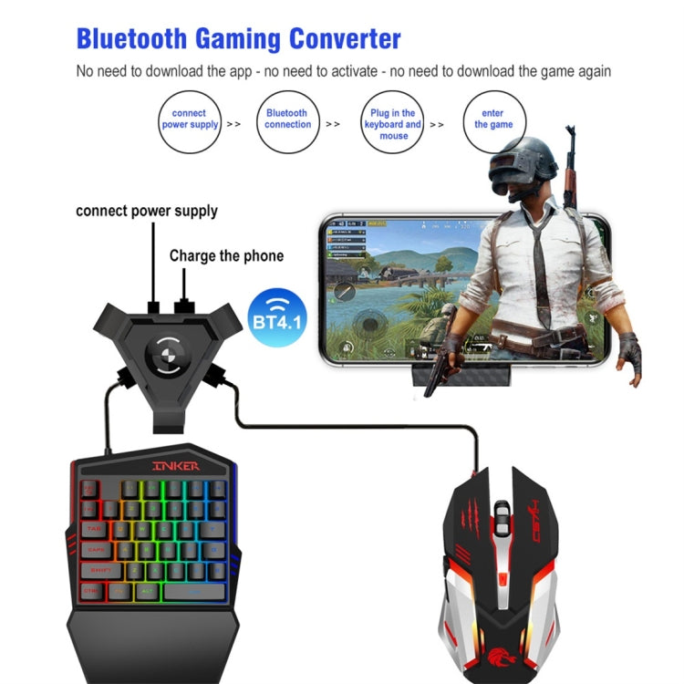 HXSJ P5 Bluetooth 4.1 คีย์บอร์ดเมาส์ Bluetooth Gaming Converter ไม่สามารถกดรุ่นได้