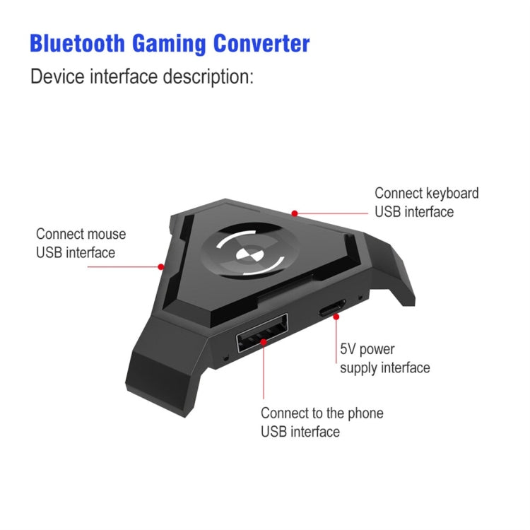 HXSJ P5 Bluetooth 4.1 คีย์บอร์ดเมาส์ Bluetooth Gaming Converter ไม่สามารถกดรุ่นได้