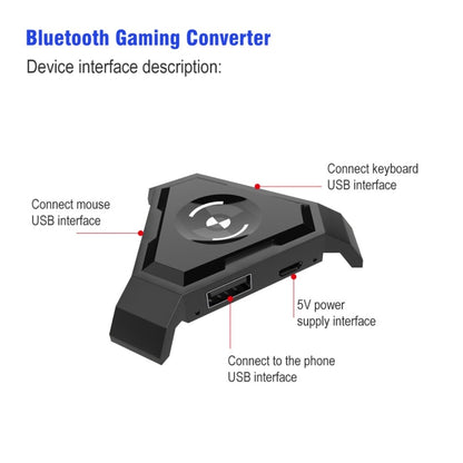HXSJ P5 Bluetooth 4.1 คีย์บอร์ดเมาส์ Bluetooth Gaming Converter ไม่สามารถกดรุ่นได้