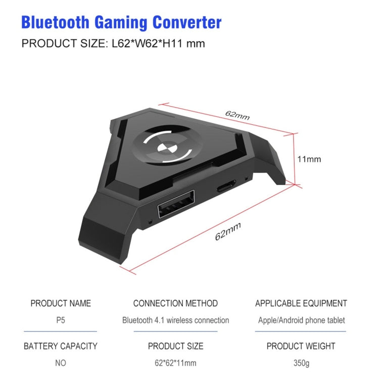 HXSJ P5 Bluetooth 4.1 คีย์บอร์ดเมาส์ Bluetooth Gaming Converter ไม่สามารถกดรุ่นได้