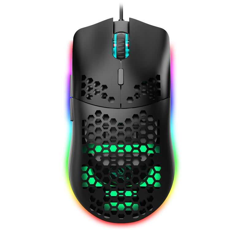 HXSJ J900 6 คีย์ RGB Lighting เมาส์แบบมีสายสำหรับเล่นเกมแบบตั้งโปรแกรมได้ (สีขาว), J900(Black), J900(White)