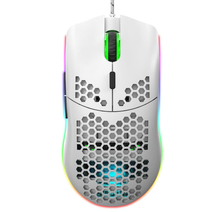HXSJ J900 6 คีย์ RGB Lighting เมาส์แบบมีสายสำหรับเล่นเกมแบบตั้งโปรแกรมได้ (สีขาว), J900(Black), J900(White)