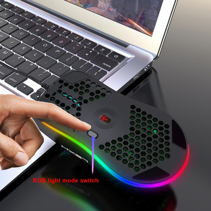 HXSJ J900 6 คีย์ RGB Lighting เมาส์แบบมีสายสำหรับเล่นเกมแบบตั้งโปรแกรมได้ (สีขาว), J900(Black), J900(White)