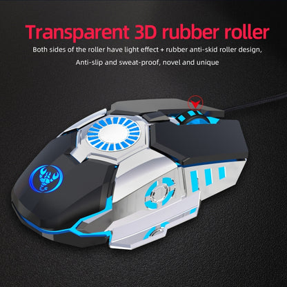 HXSJ J700 เมาส์แบบมีสายสำหรับเล่นเกม E-Sports ที่ตั้งโปรแกรมได้พร้อมแสงไฟสีสันสดใส, J700