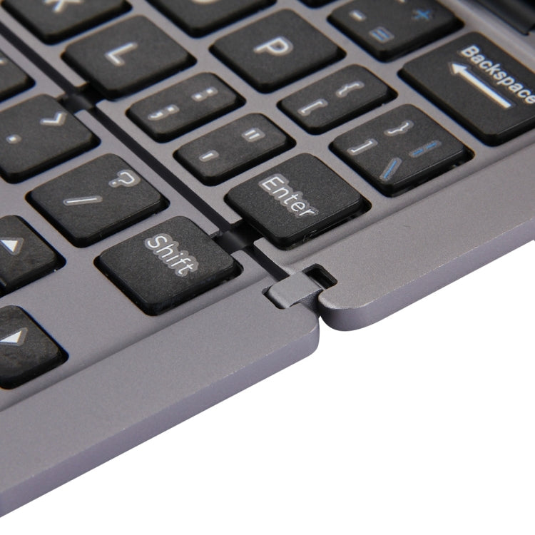 F18 คีย์บอร์ดไร้สาย Bluetooth พับได้แบบชาร์จได้บางเฉียบ 58 คีย์พร้อมตัวยึด