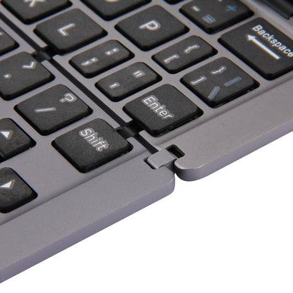 F18 คีย์บอร์ดไร้สาย Bluetooth พับได้แบบชาร์จได้บางเฉียบ 58 คีย์พร้อมตัวยึด