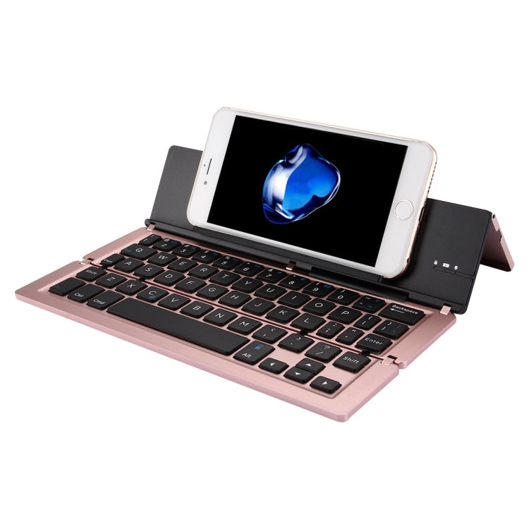 F18 คีย์บอร์ดไร้สาย Bluetooth พับได้แบบชาร์จได้บางเฉียบ 58 คีย์พร้อมตัวยึด