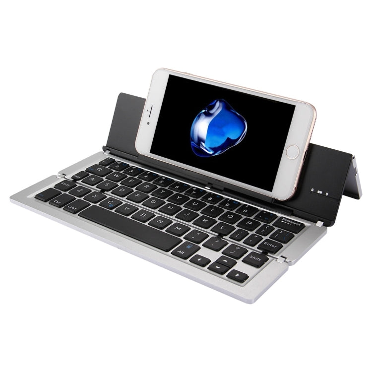 F18 คีย์บอร์ดไร้สาย Bluetooth พับได้แบบชาร์จได้บางเฉียบ 58 คีย์พร้อมตัวยึด