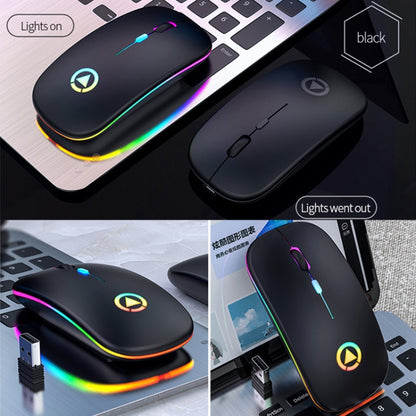 YINDIAO A2 2.4GHz 1600DPI 3 โหมดปรับแสง RGB ไร้สายแบบชาร์จไฟได้ เงียบ เม้าส์, Rechargeable ver.
