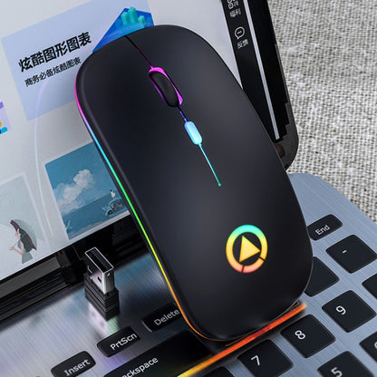 YINDIAO A2 2.4GHz 1600DPI 3 โหมดปรับแสง RGB ไร้สายแบบชาร์จไฟได้ เงียบ เม้าส์, Rechargeable ver.