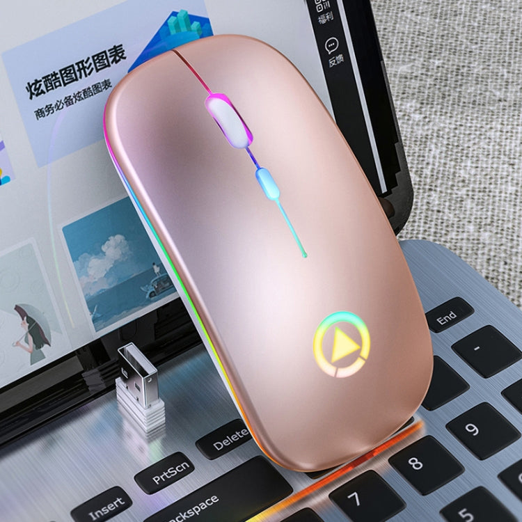 YINDIAO A2 2.4GHz 1600DPI 3 โหมดปรับแสง RGB ไร้สายแบบชาร์จไฟได้ เงียบ เม้าส์, Rechargeable ver.