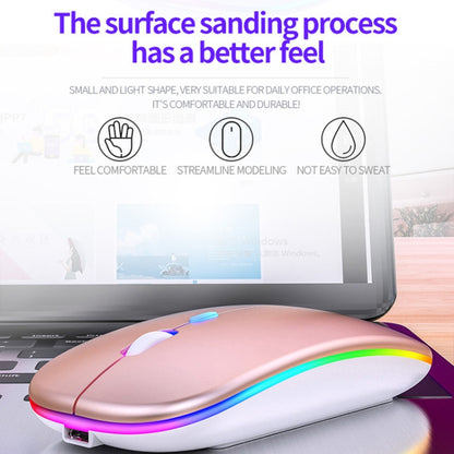 YINDIAO A2 2.4GHz 1600DPI 3 โหมดปรับแสง RGB ไร้สายแบบชาร์จไฟได้ เงียบ เม้าส์, Rechargeable ver.