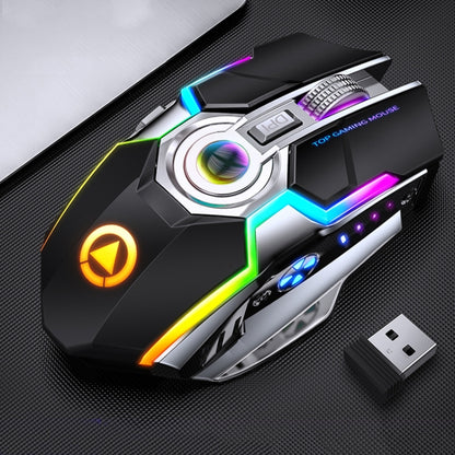 YINDIAO A5 2.4GHz 1600DPI 3 โหมดปรับแสง RGB แบบชาร์จไฟได้ไร้สาย เงียบ เมาส์สำหรับเล่นเกม