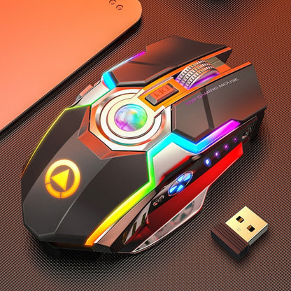YINDIAO A5 2.4GHz 1600DPI 3 โหมดปรับแสง RGB แบบชาร์จไฟได้ไร้สาย เงียบ เมาส์สำหรับเล่นเกม