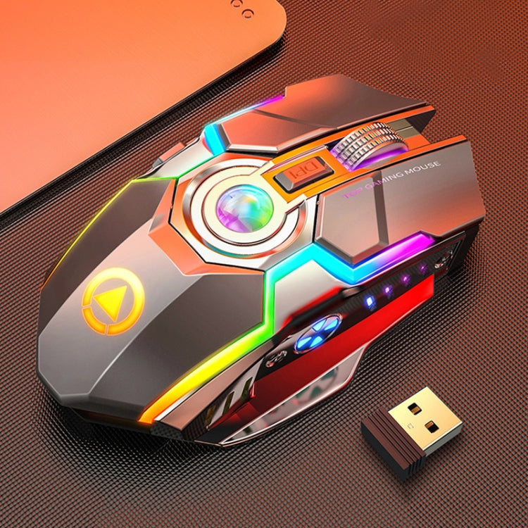 YINDIAO A5 2.4GHz 1600DPI 3 โหมดปรับแสง RGB แบบชาร์จไฟได้ไร้สาย เงียบ เมาส์สำหรับเล่นเกม
